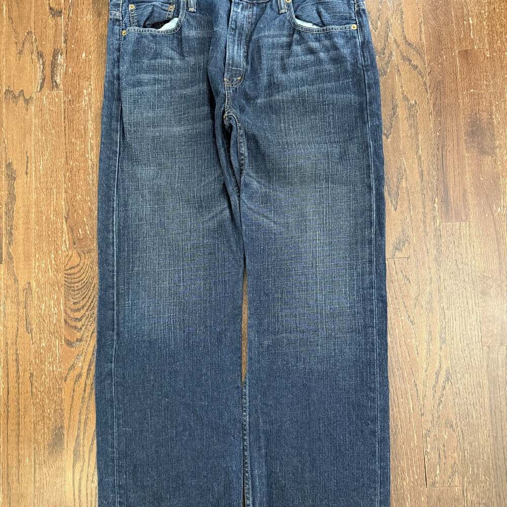 Levis 569 Baggy Loose Straight Blue Denim Mens Dark Wash Jeans Size 36 x 30